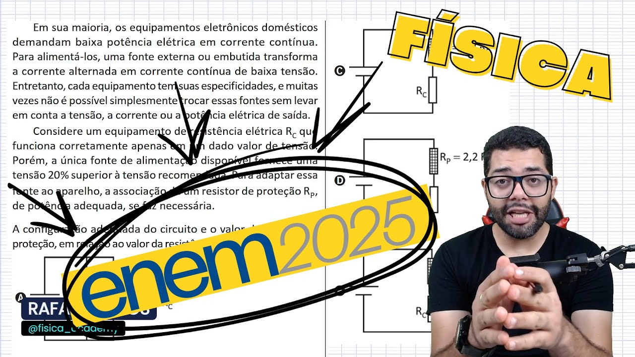 Enem 2025 - Em sua maioria, os equipamentos eletrônicos domésticos demandam baixa potência elétrica