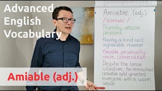 Amiable (adj.) - Advanced English Vocabulary - One Minute Videos