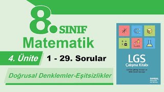 Lgs Çalışma Kitabı Sayısal Çözümleri Doğrusal Denklemler Ve Eşitsizlikler 1 - 29Sorular