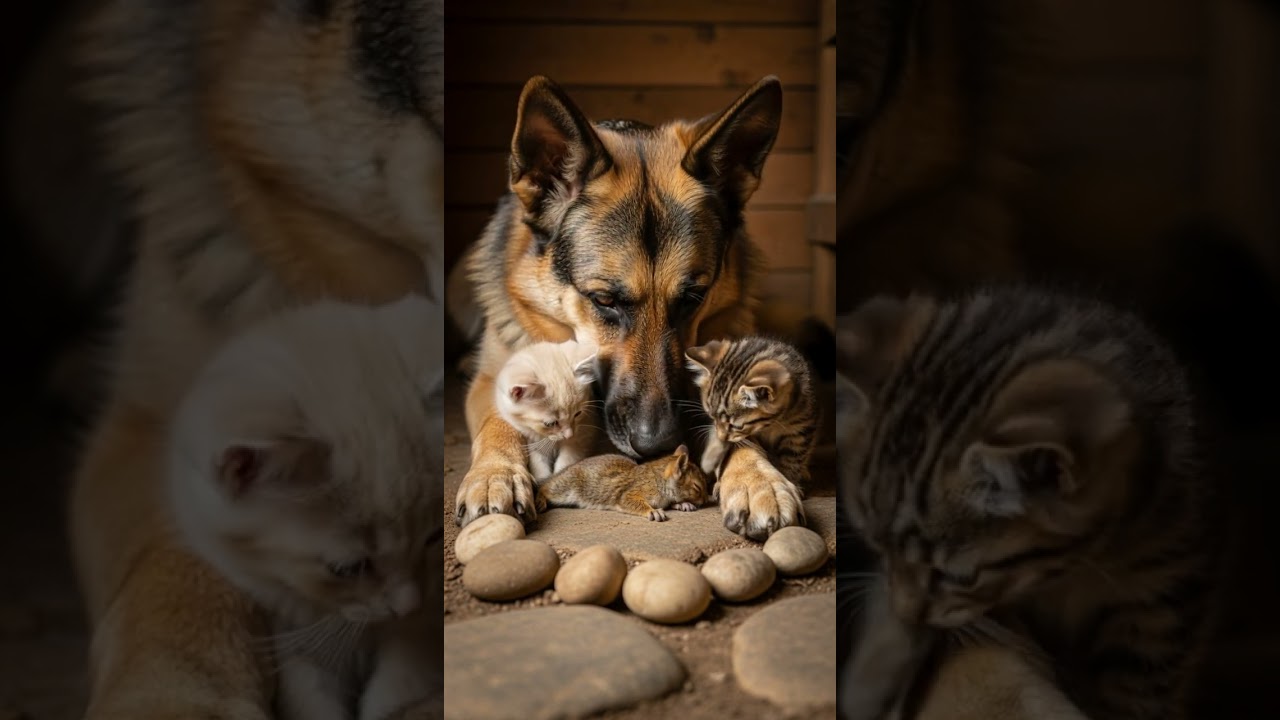 Dog and Kittens Find a Sleeping Squirrel and Wake Up an Adorable Surprise 