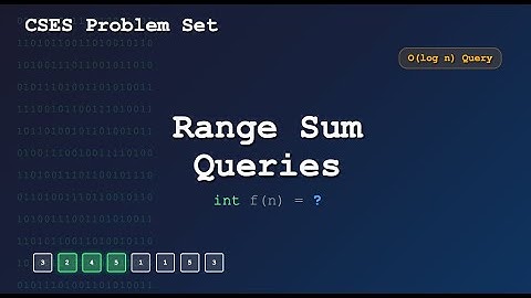 CSES Range Sum Queries I - Segment trees | Complete Solution Explained | Competitive Programming