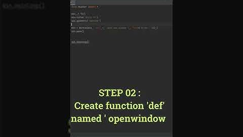 #6| in only 3 steps , open a new window with a buttons in #tkinter , #programmin #Python #short