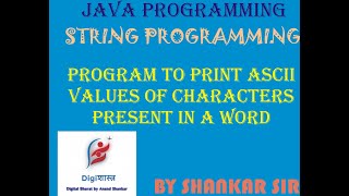 Program to print ASCII values of characters present in a word