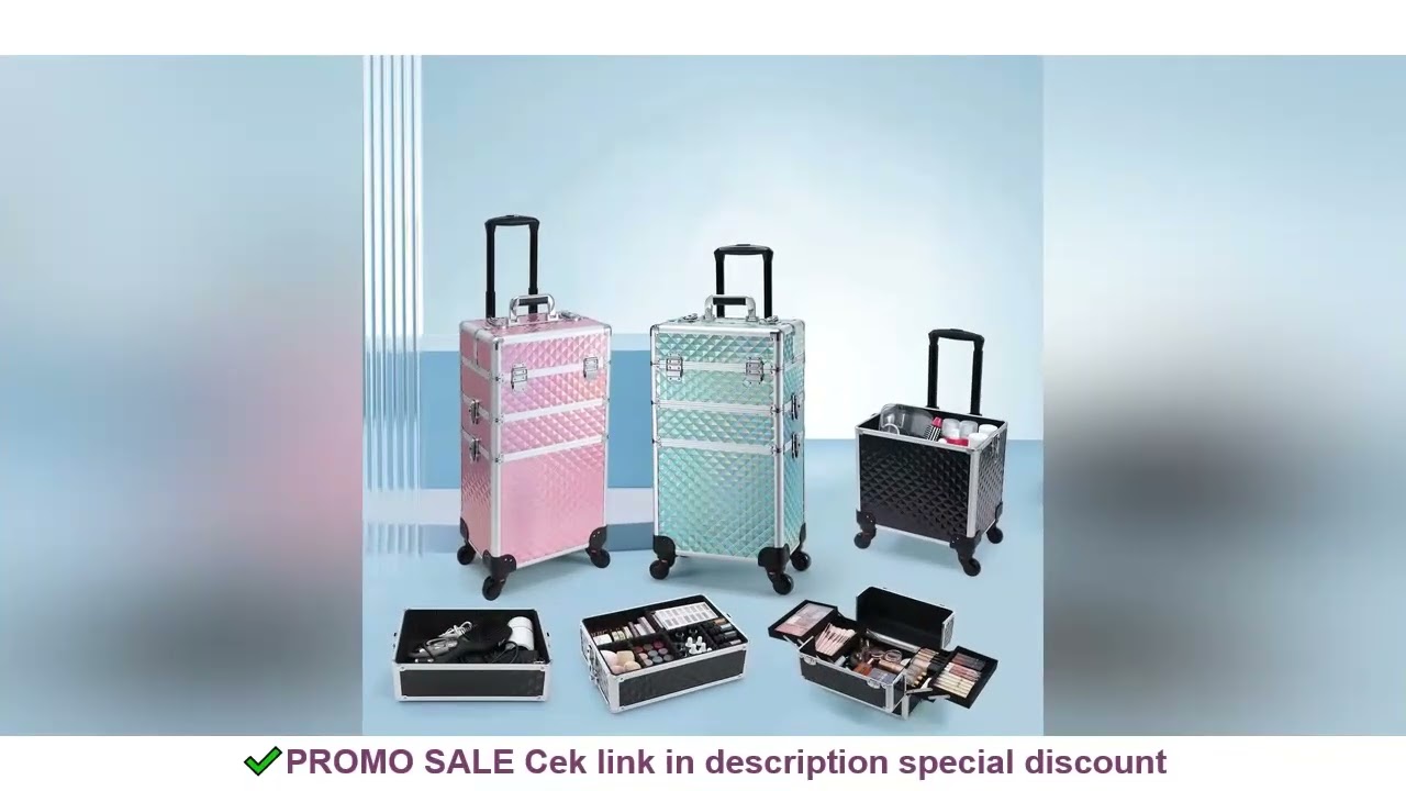 Rolling Makeup Case 3 In 1 Removable Make Up Case Cosmetology Case On Wheels Large Capacity Lockable