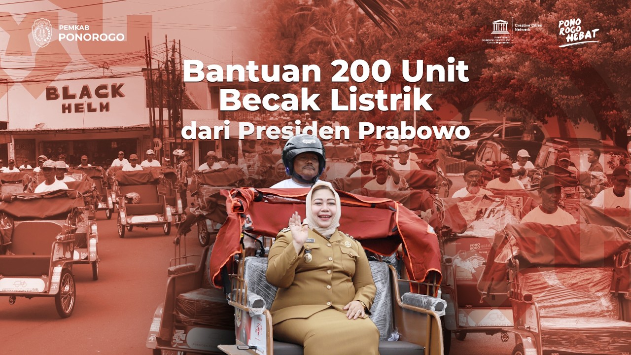 Bantuan 200 Unit Becak Listrik dari Presiden Prabowo