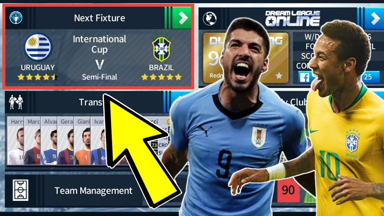 Brazil 🇧🇷 vs 🇺🇾 Uruguay | International Cup | Dream League Soccer 2018 Gameplay
