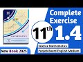 11th Class Math 2025 New Book Exercise 1.4 📘