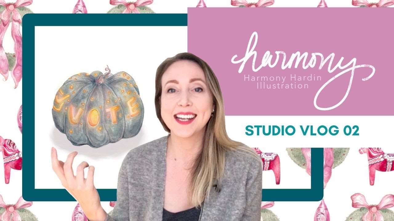 AUTUMN STUDIO VLOG | STUDIO VLOG 02 | Cozy chat about illustration, fall walk & painting a pumpkin