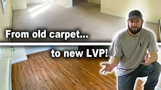 How to Remove Carpet and Install Vinyl Flooring | Duralux Luxury Vinyl Plank LVP over Concrete by The Fixer 84,892 views 6 months ago 1 hour, 3 minutes