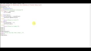 python program to demostrate the Creating of Stacks Using Lists