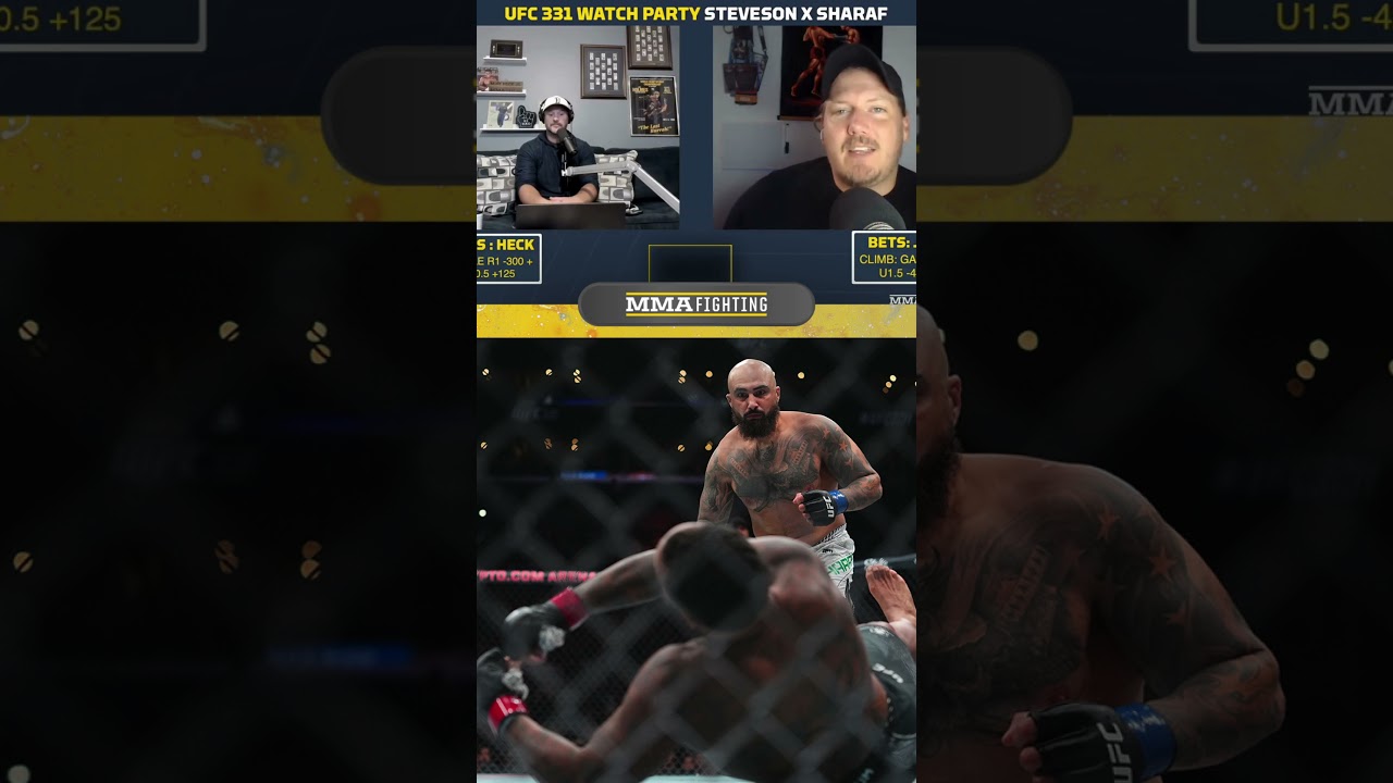 Gable Steveson KNOCKED OUT by Sean Sharaf | UFC 331 Watch Party Highlights | MMA Fighting