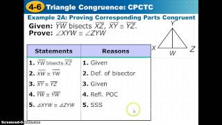 4_6 Triangle Congruence: CPCTC