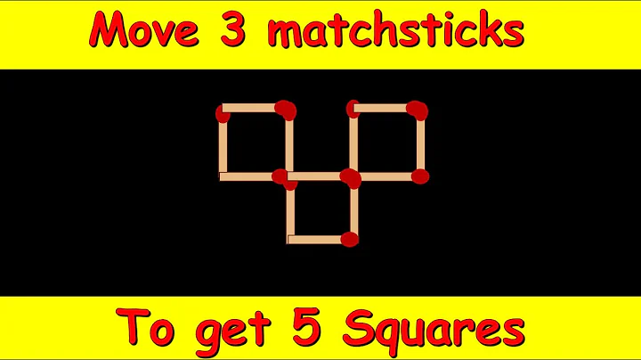 Move 3 Matchsticks to get 5 Squares | Matchstick Puzzle | Puzzled