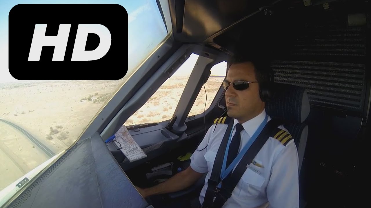  Cockpit RAK Airways A320 Landing At Ras Al Khaimah Int l Airport 