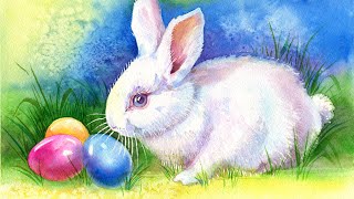 WATERCOLOR EASTER BUNNY TUTORIAL 🐰 Tips and Techniques