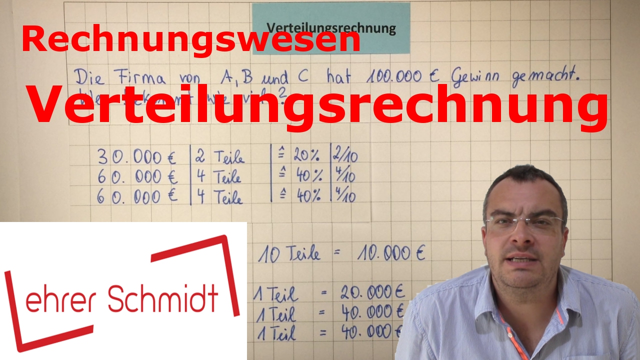 New Update Verteilungsrechnung | Rechnungswesen | Lehrerschmidt