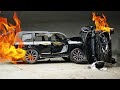 Land cruiser vs honda civic crash test  cars destruction in slow motion