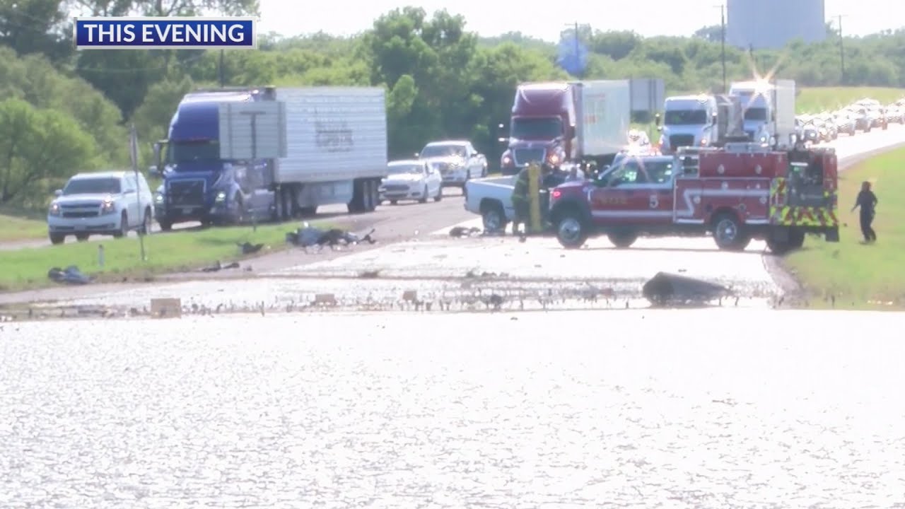 One person taken to hospital after pin-in accident on Highway 287 - YouTube