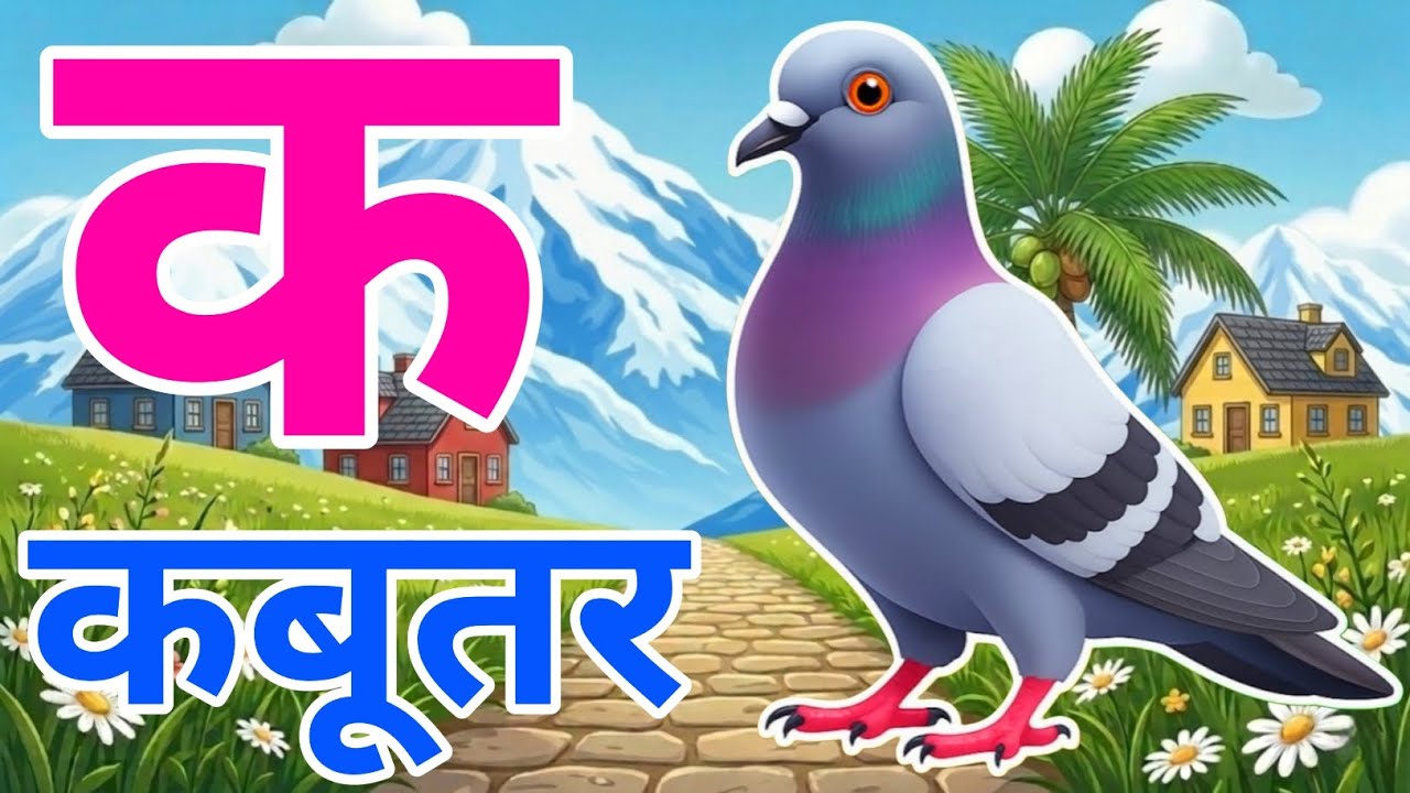 क से कबूतर, अ से अनार a se anaar k se kabutar I Hindi varnmala I ABCD क से कबूतर अ से अनार, for kids