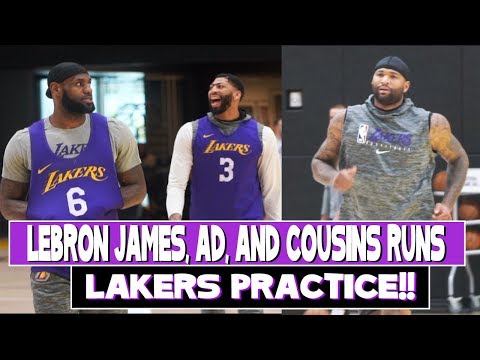 Lakers Practice |  LeBron James, Anthony Davis are Happy With Their Roster and Demarcus Cousins Runs