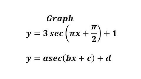 Graph a Secant Transformation in the Form: y=asec(bx+c)+d
