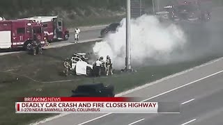 Fatal crash closes I-270 West in northwest Columbus