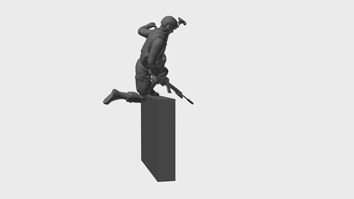Animation 3ds Max - Locomotion Rifle Cover Left Wall Cross