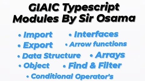 GIAIC Typescript Modules By Sir Osama