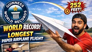 World’s Longest Flying Paper Plane 🤯✈️ | Guinness Record Flight! | ABKP Paper Magic 