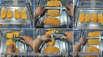 VERFOODSOLUTIONS 15X7CM 1CM Thickness Chicken Fillet Drum Breading Machine Testing Video for UAE