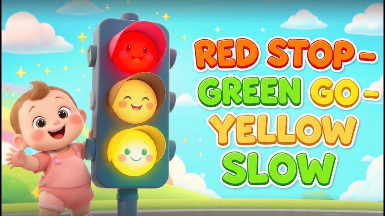 Traffic Lights Song for Kids  | Red Stop, Green Go, Yellow Slow | Toddler Safety Song