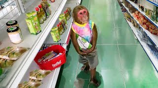 Kobi go to buy porridge at supermarket for her younger brother Monkey Mon