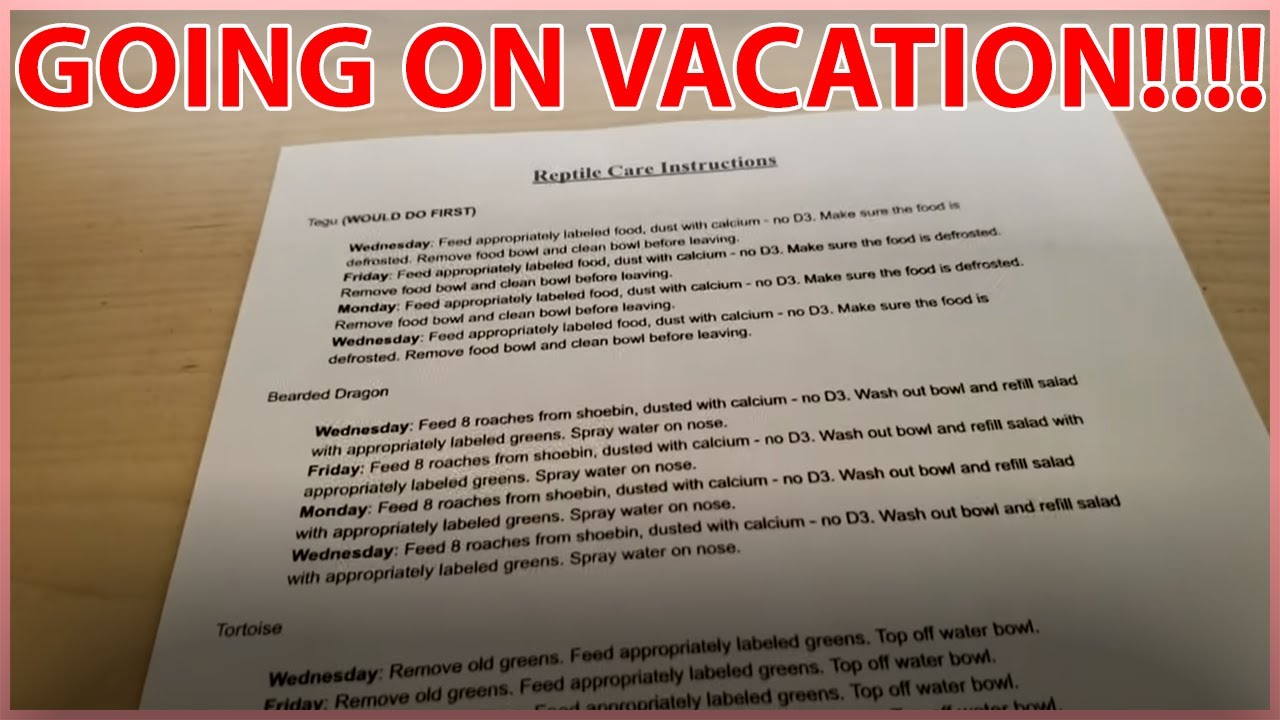 How To Take A Vacation With A House Full Of Reptiles!