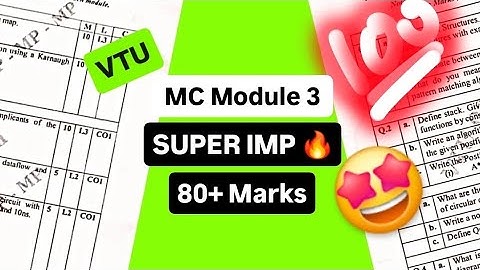 MC MODULE 3 SUPER IMPORTANT💯🤩|BCS402 MICROCONTROLLER MODEL PAPER PASS PACKAGE | VTU 4th SEM CSE #vtu