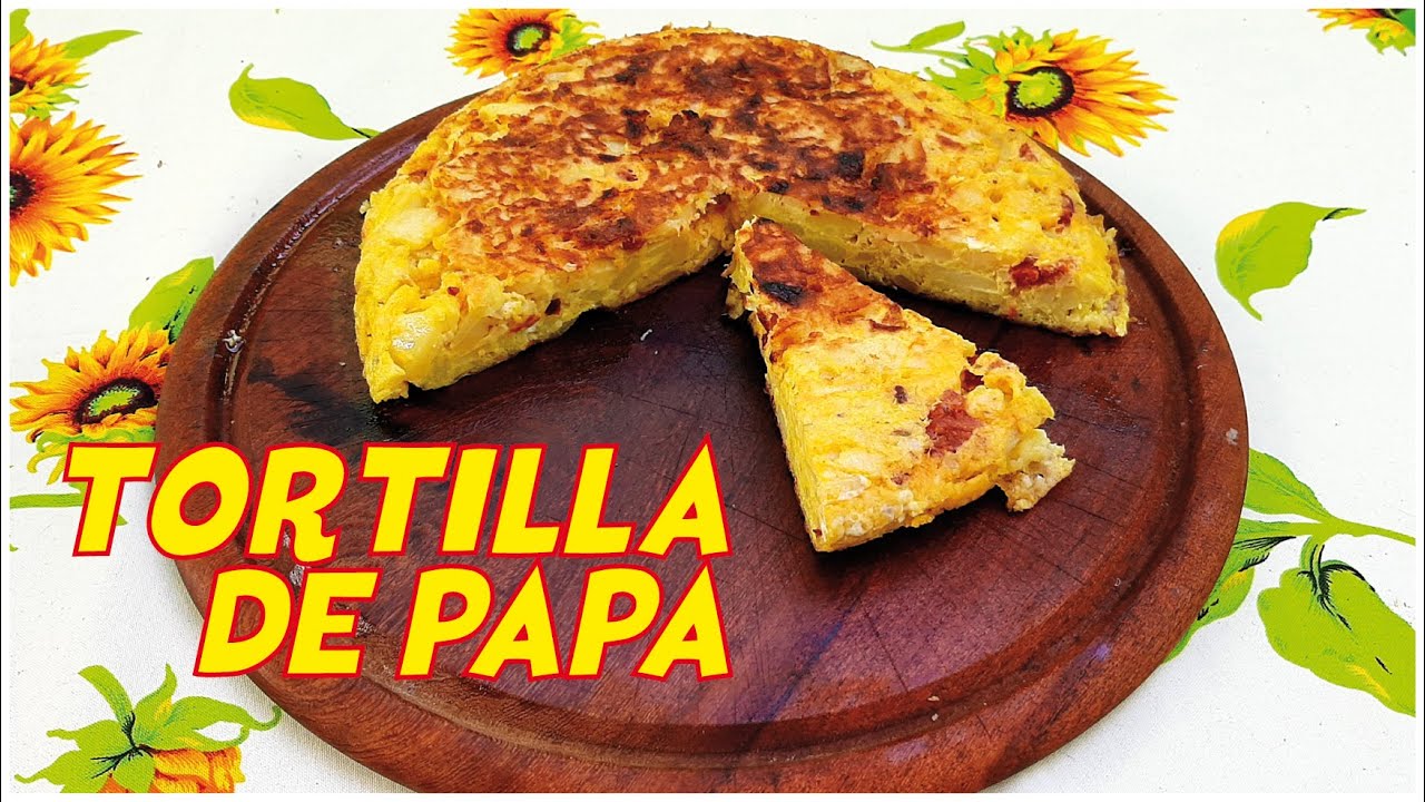 Tortilla de Papa  con chorizo colorado .!!
