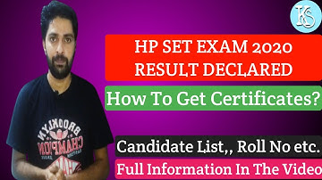 HP SET EXAM 2020 RESULT DECLARED || WATCH FULL QUALIFIED CANDIDATES LIST IN THE VIDEO ||