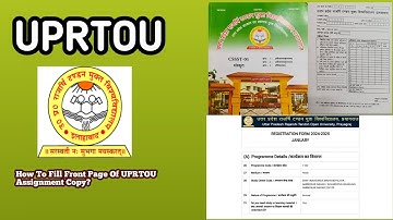 How To fill Front Page Of UPRTOU Assignment Copy? UPRTOU Assignment Copy ka cover kaise fill kre?