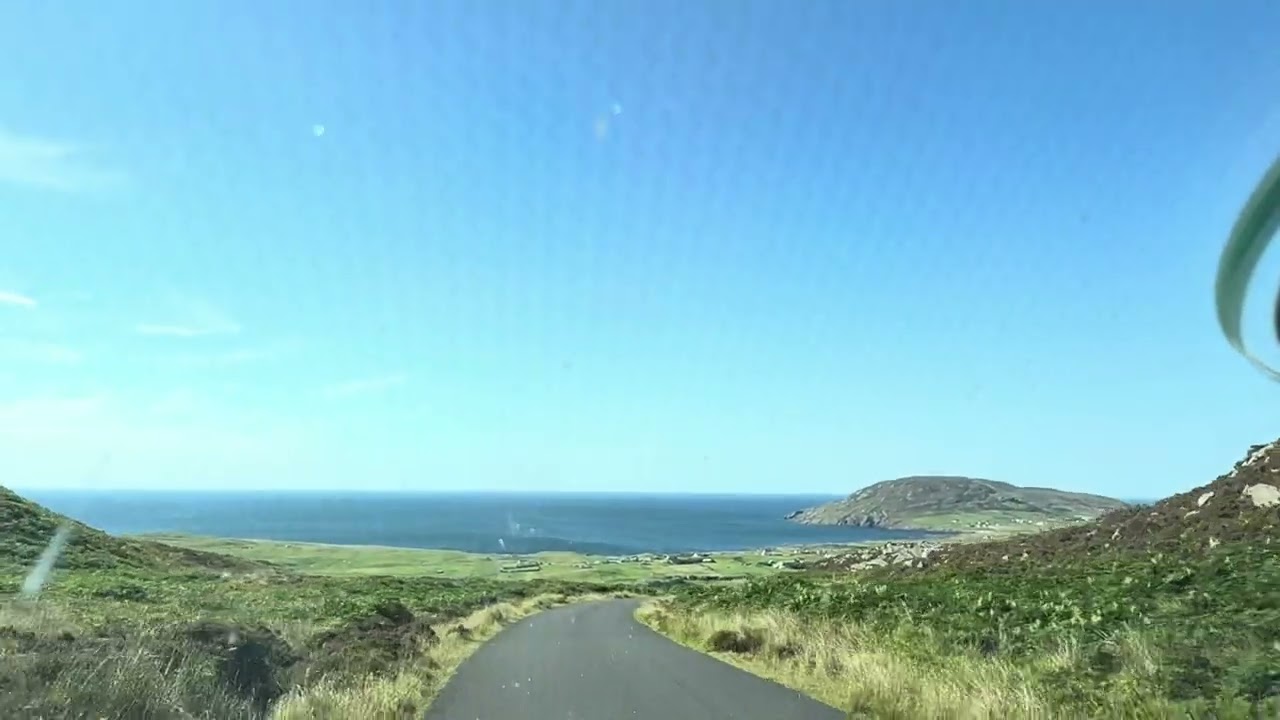 Driving out of Clonmany Mountains