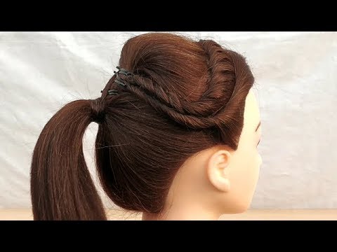 Easy Twisted Puff Hairstyle With Ponytail Beautiful Hairstyle For Party Wear Hairstyle