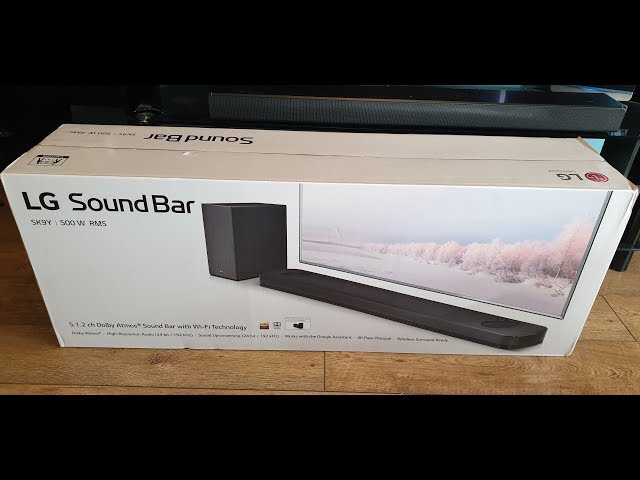 LG SK9Y Atmos Soundbar Quick Unbox, before I wall mounted it. - YouTube