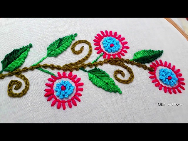 Hand embroidery decorative modify border design