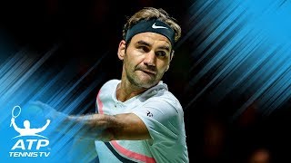 FUNNY: Roger Federer calling own serve out! | Rotterdam 2018 Quarter-Final