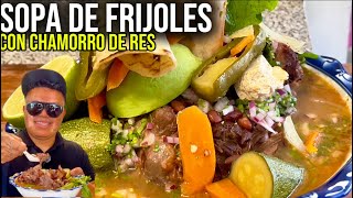 Sopa de frijoles con chamorro de Res-Una receta  súper casera y sabrosa