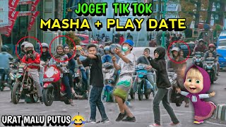 JOGET TIKTOK MASHA AND THE BEAR, PLAY DATE DI LAMPU MERAH.. NGAKAK PARAHH | PRANK INDONESIA