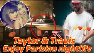 Taylor and Travis revel in a soirée alongside Gigi and Bradley at L'Avenue restaurant in Paris.