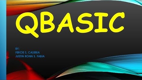 QBASIC : Introduction to Qbasic