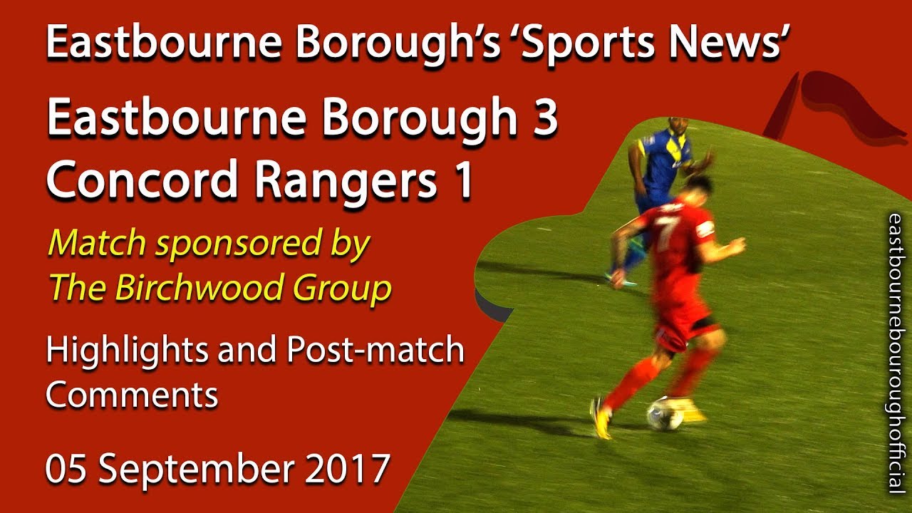 football score Eastbourne Borough 3 v 1 Concord Rangers