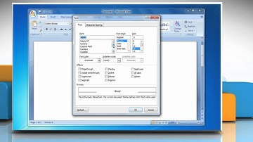 Microsoft® Word 2007: How to change the default font