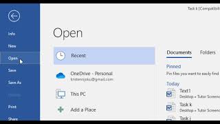 HOW TO OPEN AN EXISTING WORD DOCUMENT FILE