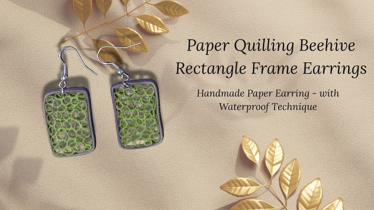 Paper Quilling Rectangular DIY Rectangle Frame & Beehive Paper Quilling Earrings – Waterproof ...